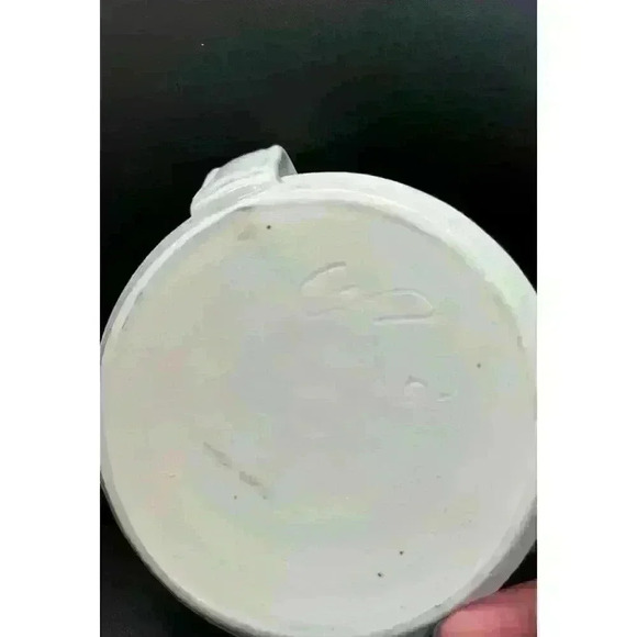 Signed Georgetown Pottery Maine ‘94 Candlestick Blueberries Green Leaf Handle - Picture 6 of 6